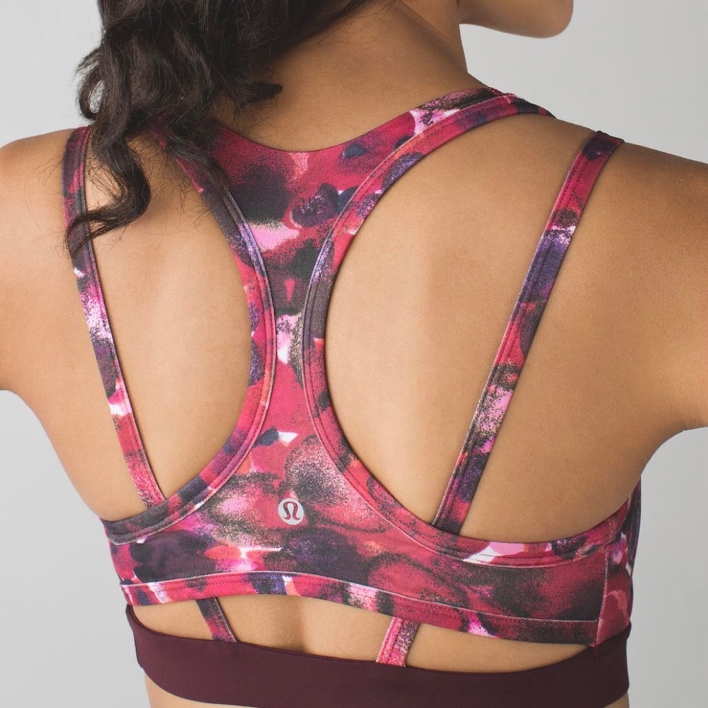 lululemon athletica Women's Pink and Purple Sports Bra Size 4